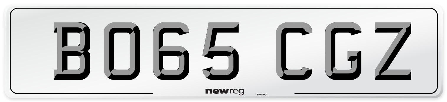 BO65 CGZ Number Plate from New Reg
